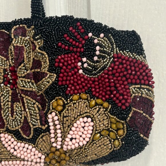 From India to You Beaded Sequin Floral Black Bag Tik Tok Viral New Release NWT - Picture 3 of 6